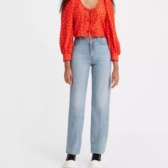 Levi's Women's High Rise Straight Jeans - Light Indigo - Picture 1 of 7